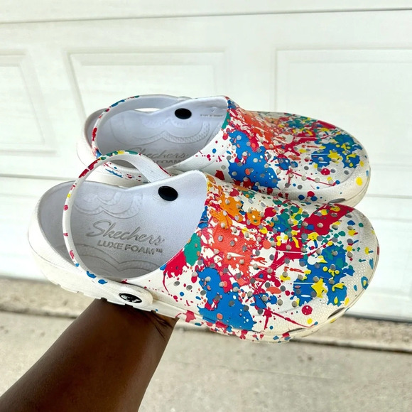 Skechers Women's Cali Gear Footsteps Splash Clog‎ - White - Picture 13 of 15